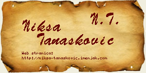 Nikša Tanasković vizit kartica